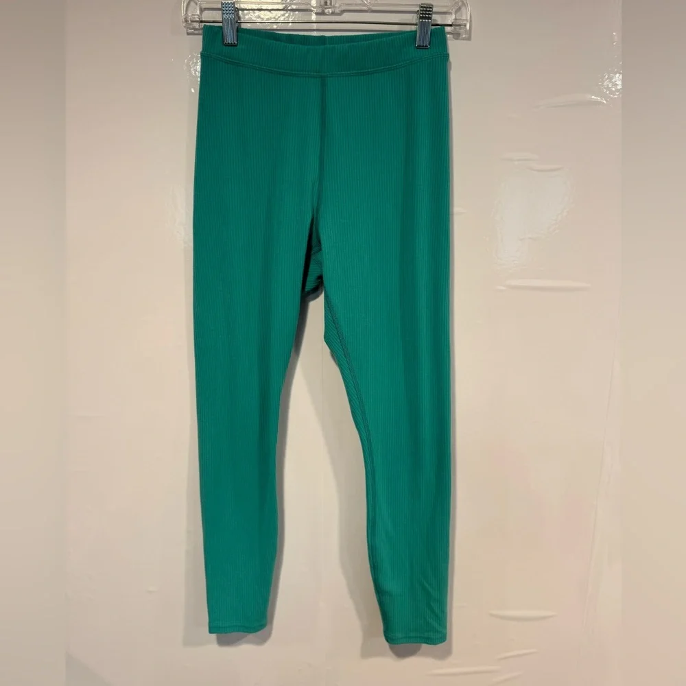 Alo Green Ribbed‎ Teal Leggings